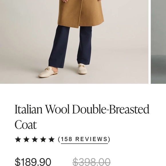 Italian Wool Camel Double-Breasted Coat - Picture 10 of 16